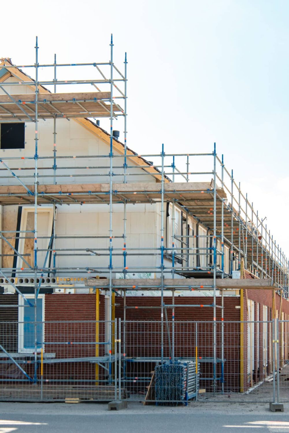 construction site of building a new house,Dutch Suburban area with modern family houses, newly build modern family homes in the Netherlands, dutch family houses,